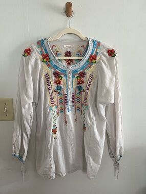 Sundance Embroidered Top Colorful Boho